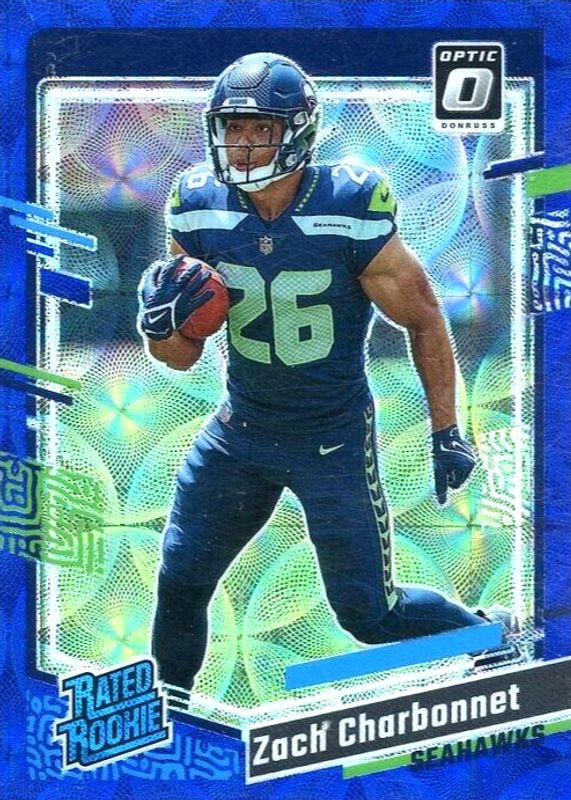 Zach Charbonnet 2023 Optic #294 Blue Scope Rookie RAW