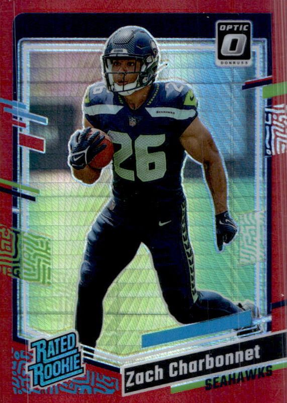 Zach Charbonnet 2023 Optic #294 Red Hyper Rookie SGC 10