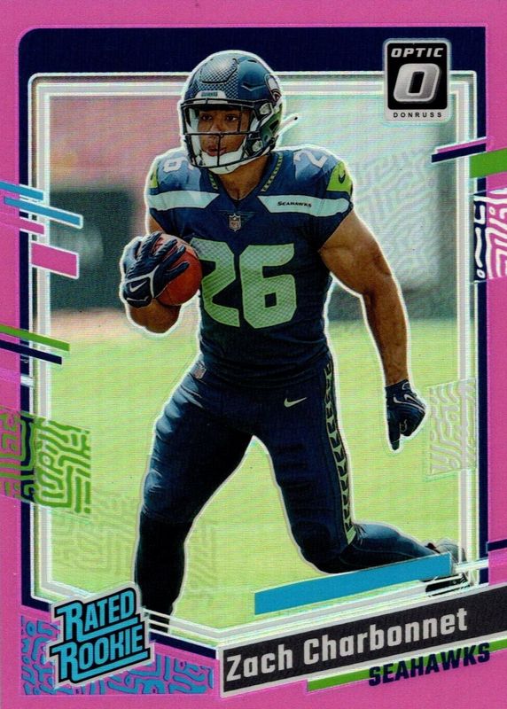 Zach Charbonnet 2023 Optic #294 Pink Rookie PSA 10