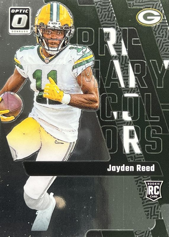 Jayden Reed 2023 Optic #12 Rookie Primary Colors Rookie SGC 10