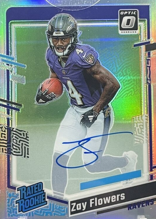 Zay Flowers 2023 Optic #210 Rated Rookie Autographs - Holo (/75