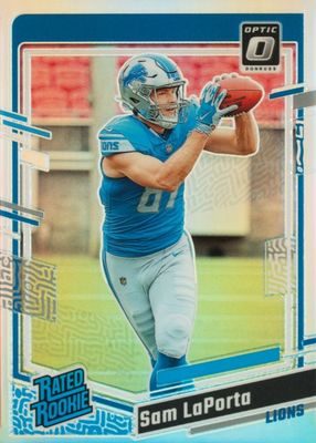 Sam LaPorta 2023 Prizm #332 Blue Sparkle /96 Price Guide