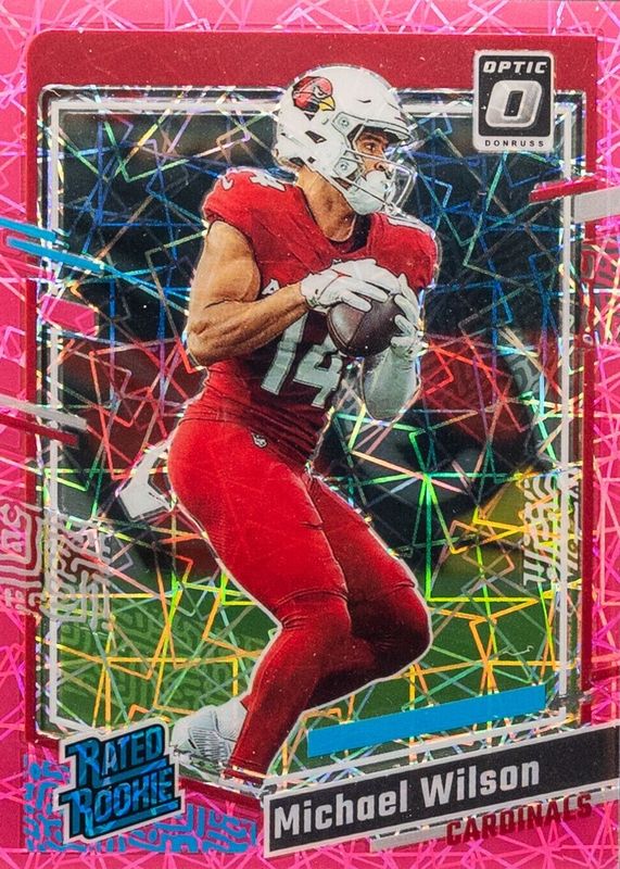 Michael Wilson 2023 Optic #204 Pink Velocity /79 Rookie RAW