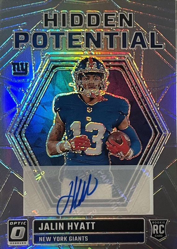 Jalin Hyatt 2023 Optic #HP-JT Hidden Potential Autographs (/25) Rookie SGC 9.5