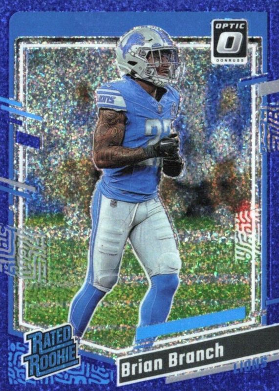 Brian Branch 2023 Optic #233 Blue Glitter /(SSP) Rookie BGS 9.5