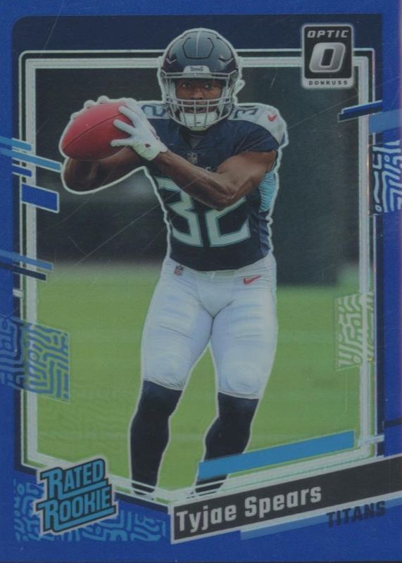 Tyjae Spears 2023 Optic #297 Blue /199 Rookie SGC 9.5