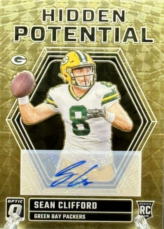 Sean Clifford 2023 Optic #HP-SC Hidden Potential Autographs - Gold Vinyl /1 Rookie SGC 10