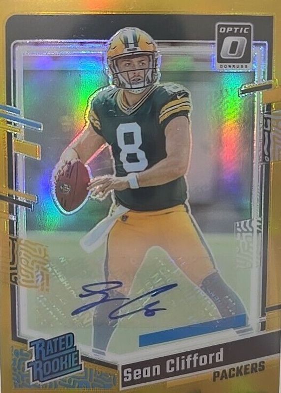 Sean Clifford 2023 Optic #242 Rated Rookie Autographs - Gold /10 Rookie SGC 10