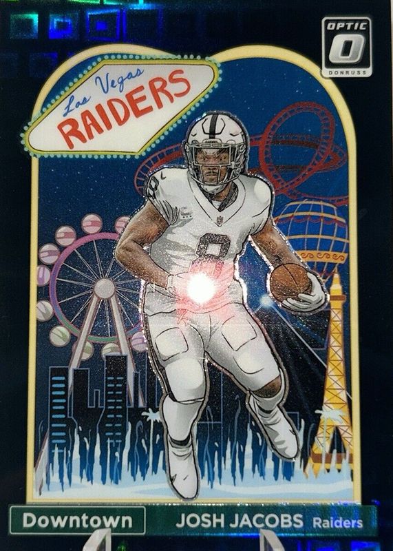 Josh Jacobs 2023 Optic #D-12 Downtown - Black Pandora /25 RAW
