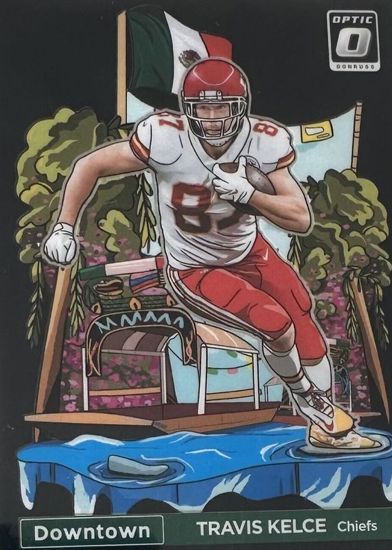 Travis Kelce 2023 Optic #7 International Downtown - Black Pandora /25 PSA 10