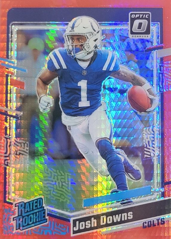 Josh Downs 2023 Optic #248 Red Hyper Rookie SGC 10