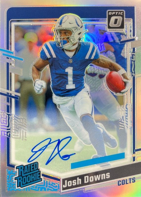 Josh Downs 2023 Optic #248 Rated Rookie Autographs - Holo (/150) Rookie SGC 10