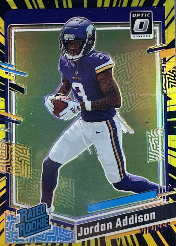 Jordan Addison 2023 Optic #271 Electricity /69 Rookie SGC 9.5