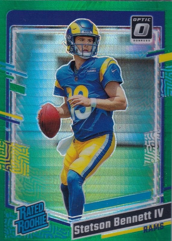 Stetson Bennett IV 2023 Optic #267 Green Hyper Rookie RAW