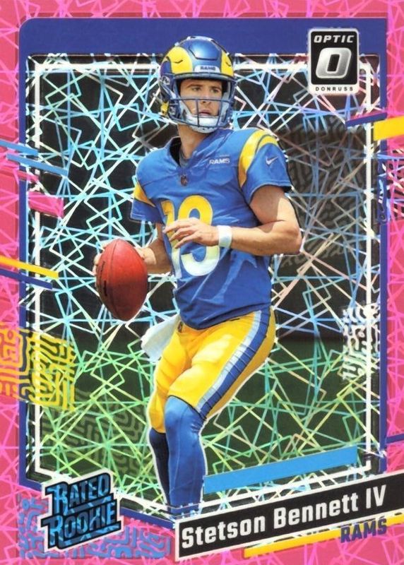 Stetson Bennett IV 2023 Optic #267 Pink Velocity /79 Rookie RAW