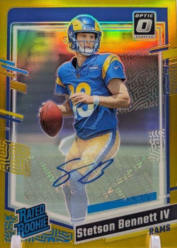 Stetson Bennett IV 2023 Optic #267 Rated Rookie Autographs - Gold /10 RAW