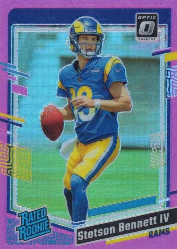 Stetson Bennett IV 2023 Optic #267 Pink Rookie RAW