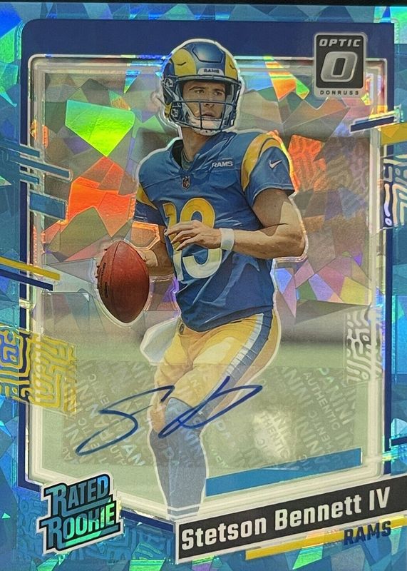 Stetson Bennett IV 2023 Optic #267 Rated Rookie Autographs - Ice /15 Rookie SGC 10