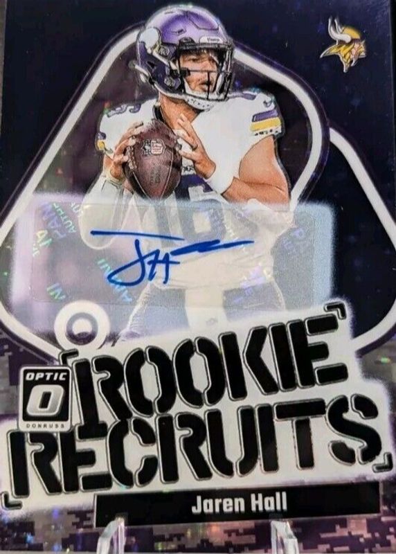 Jaren Hall 2023 Optic #11 Rookie Recruits Autographs - Purple Stars /25 PSA 10