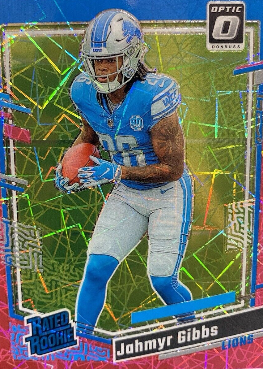 Jahmyr Gibbs 2023 Optic #236 Pink Velocity /79 Price Guide