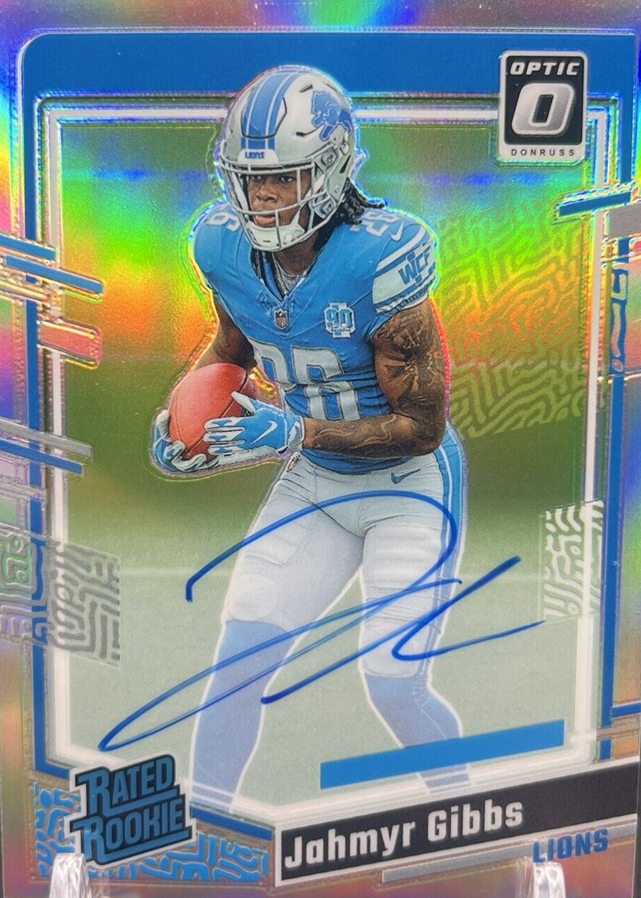 Jahmyr Gibbs 2023 Optic #236 Rated Rookie Autographs - Holo (/75) Price  Guide - Sports Card Investor