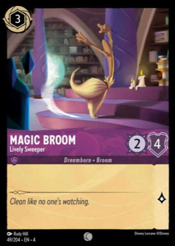 Magic Broom - Lively Sweeper 2024 Ursula's Return #49/204 Base RAW TCG (NEAR MINT)