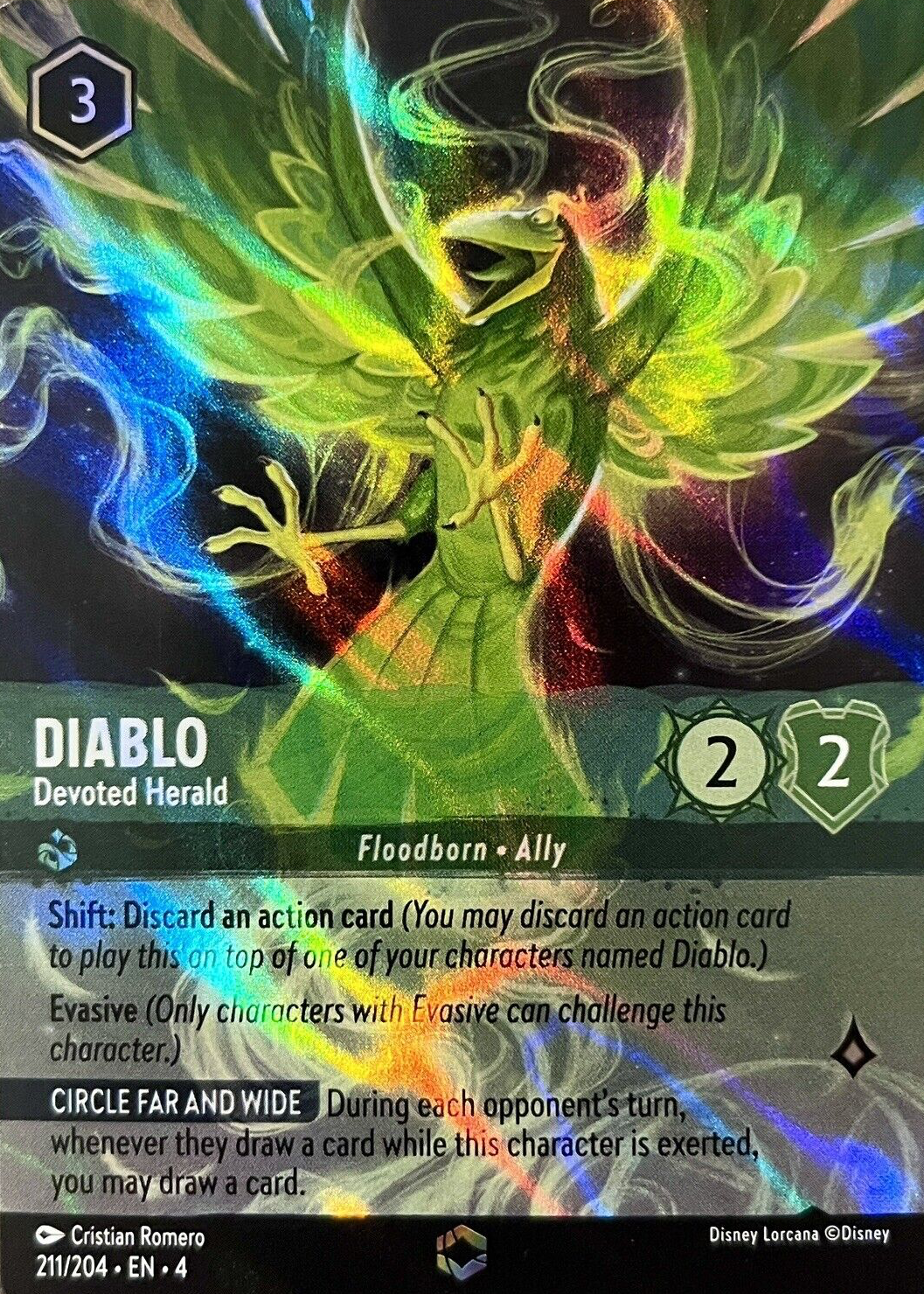 lorcana diablo card Disney Lorcana Ursula's Return Diablo Devoted Herald #70/204 Legendary Rare  Trading Card main image 1