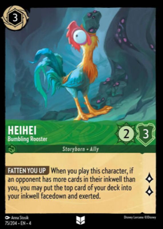 Heihei - Bumbling Rooster 2024 Ursula's Return #75/204 Base SGC 10