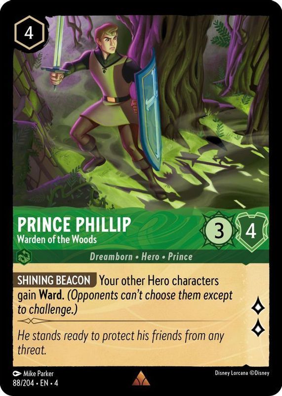 Prince Phillip - Warden of the Woods 2024 Ursula's Return #88/204 Base RAW TCG (NEAR MINT)