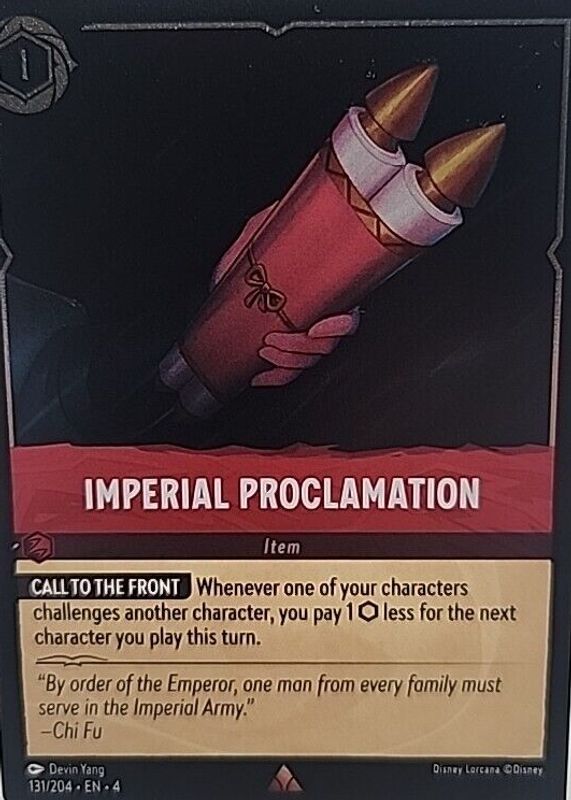 Imperial Proclamation 2024 Ursula's Return #131/204 Cold Foil RAW TCG (NEAR MINT)