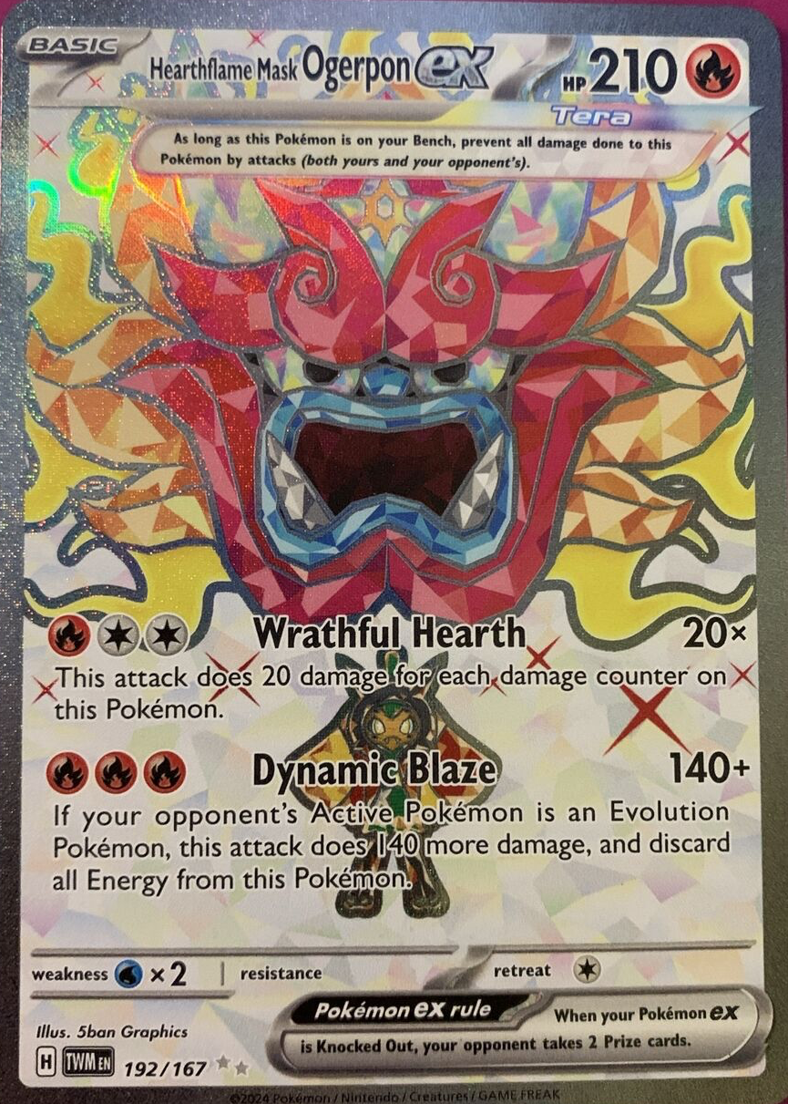 pokemon card 040 167 Hearthflame Mask Ogerpon ex (040/167) (Jumbo Card) [Scarlet & Violet: