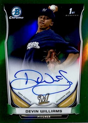 2014 Bowman Chrome #BCAP-DWI Prospect Auto - Green Refractor /75 (1st)