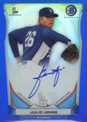 2014 Bowman Chrome #BCAP-JU Prospect Auto - Blue Refractor /150 (1st)