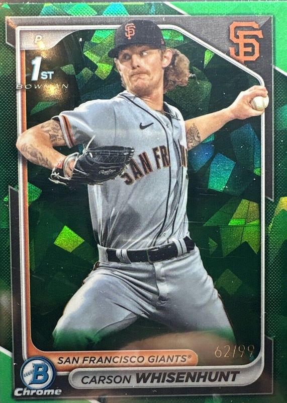 Carson Whisenhunt 2024 Bowman Sapphire Edition #BCP-96 Green /99 (1st) RAW