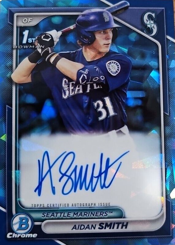 Aidan Smith 2024 Bowman Sapphire Edition #BSPA-ASM Chrome Prospect Auto (1st) PSA 10