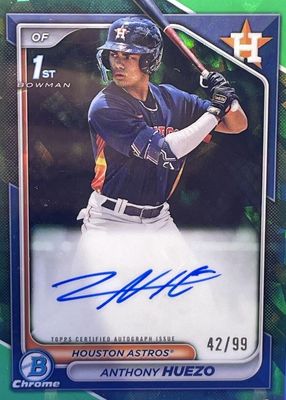 2024 Bowman Sapphire Edition #BSPA-AHU Chrome Prospect Auto - Green /99 (1st)