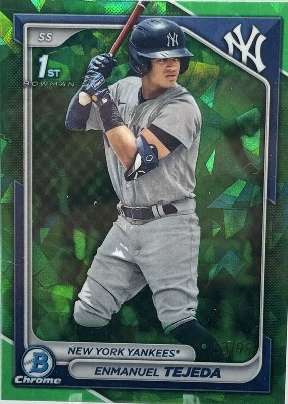 Enmanuel Tejeda 2024 Bowman Sapphire Edition #BCP-103 Green /99 (1st) RAW