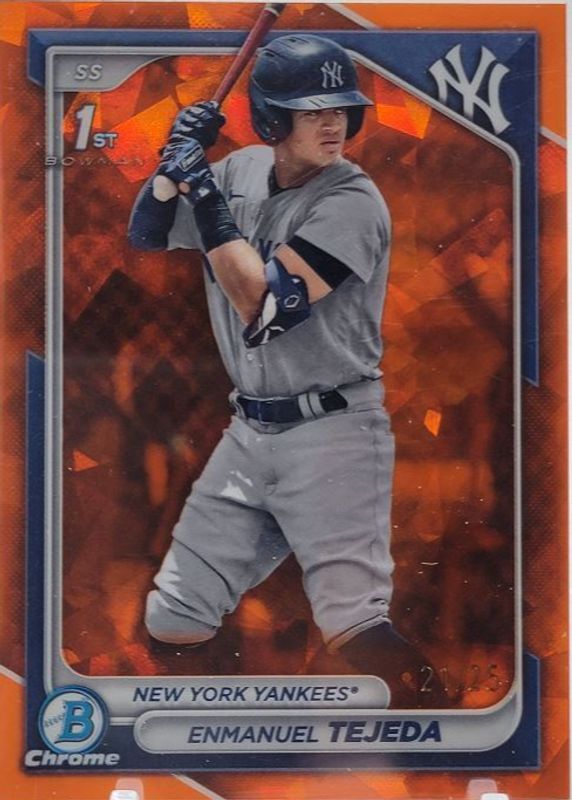 Enmanuel Tejeda 2024 Bowman Sapphire Edition #BCP-103 Orange /25 (1st) RAW