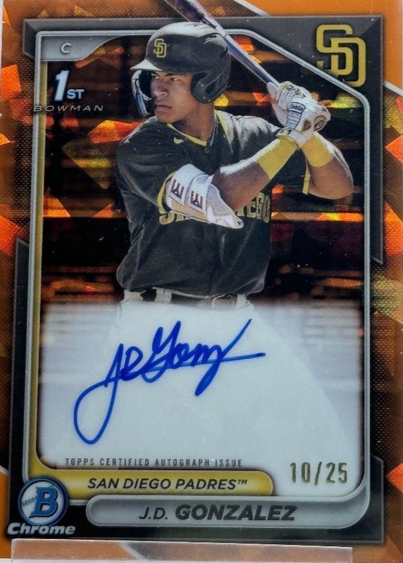 2024 Bowman Sapphire Edition #BSPA-JGO Chrome Prospect Auto - Orange /25 (1st)