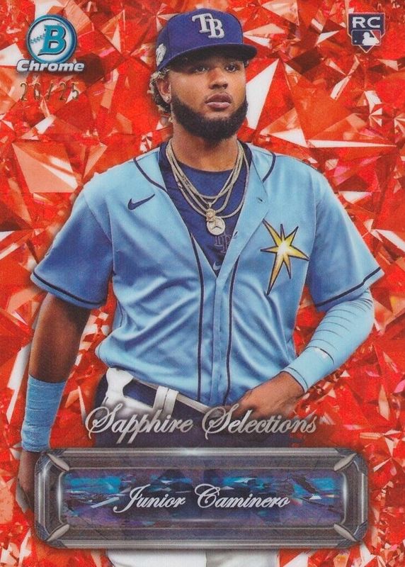 Junior Caminero 2024 Bowman Sapphire Edition #BSS-8 Sapphire Selections - Orange /25 Rookie SGC 9.5