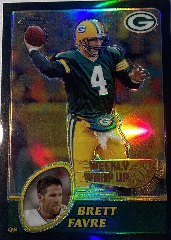 Brett Favre 2003 Topps Chrome #150 Weekly Wrap Up - Black Refractor /599 PSA 9