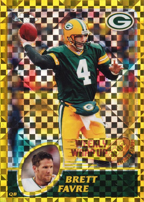 Brett Favre 2003 Topps Chrome #150 Weekly Wrap Up - Gold X-Fractor /101 SGC 9.5