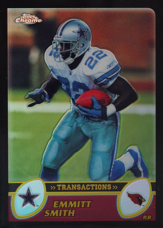 Emmitt Smith 2003 Topps Chrome #73 Black Refractor /599 BGS 9