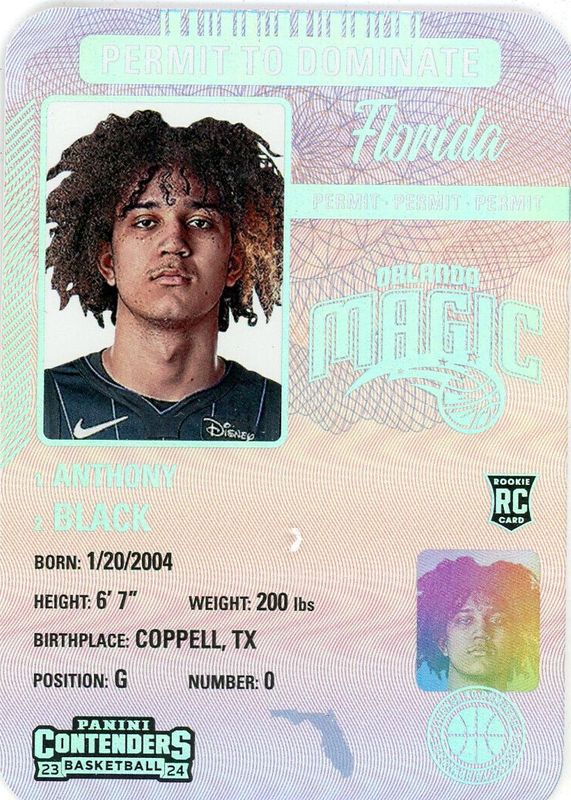 Anthony Black 2023 Contenders #9 Permit to Dominate /(SSP) Rookie RAW