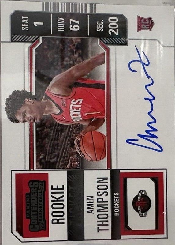 Amen Thompson 2023 Contenders #111 Rookie Ticket Auto Variation Rookie RAW