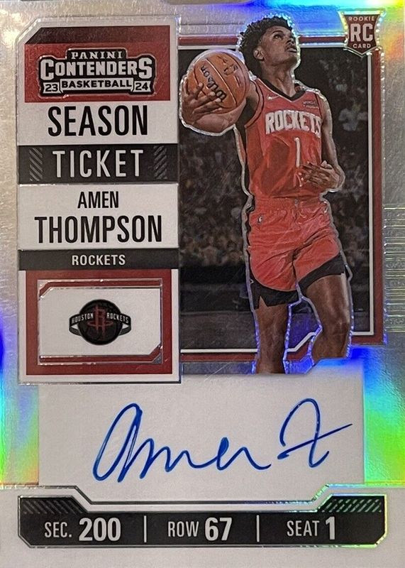 Amen Thompson 2023 Contenders #111 Rookie Ticket Auto - Premium SGC 9.5