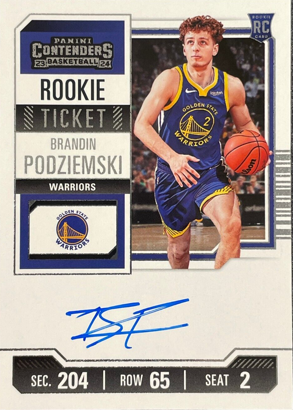 Brandin Podziemski 2023 Contenders #122 Rookie Ticket Auto Price 