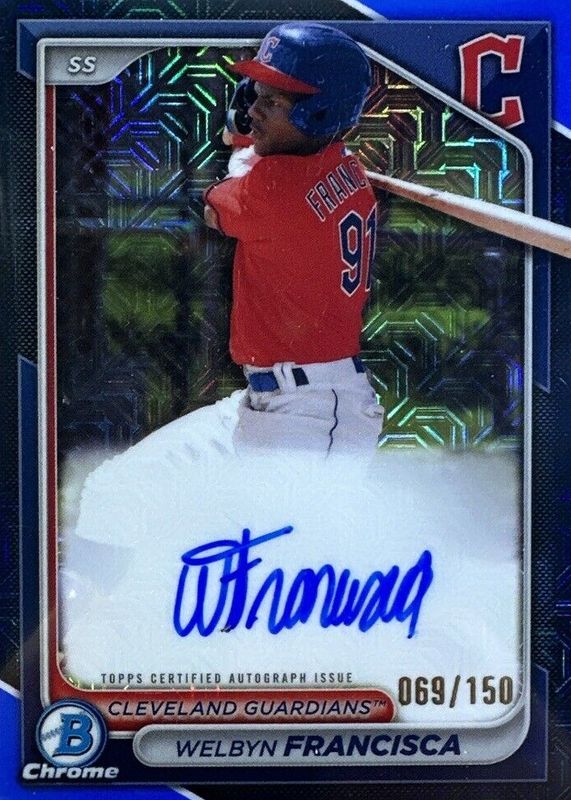 Welbyn Francisca 2024 Bowman Mega Box #BMA-WF Chrome Prospect Auto - Blue Refractor /150 RAW