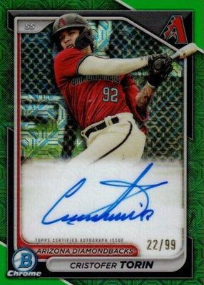 2024 Bowman Mega Box #BMA-CT Chrome Prospect Auto - Green Refractor /99