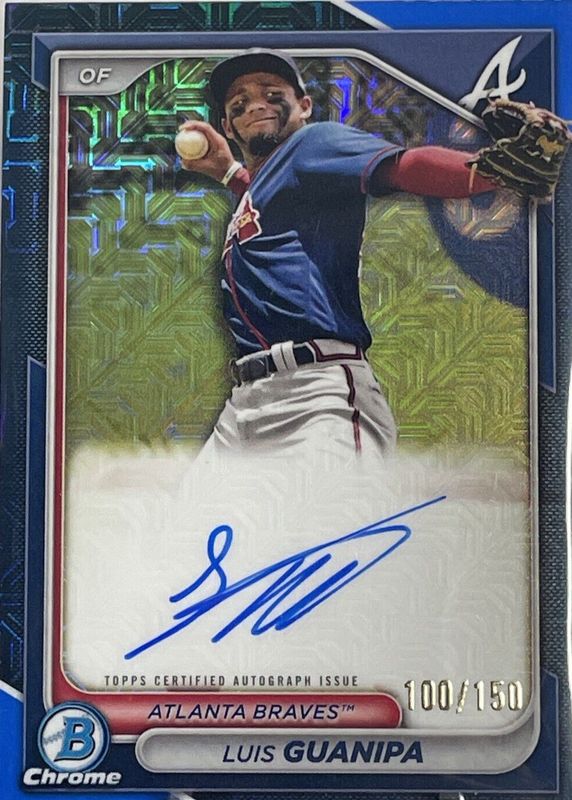 Luis Guanipa 2024 Bowman Mega Box #BMA-LG Chrome Prospect Auto - Blue Refractor /150 RAW